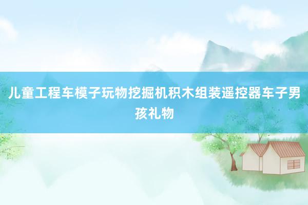 儿童工程车模子玩物挖掘机积木组装遥控器车子男孩礼物
